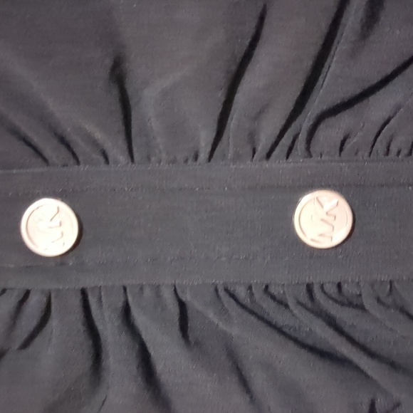 Michael Kors Plus Size Black Ruched Snap-Front Dress - 1X - Picture 3 of 5